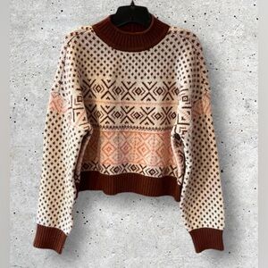 NWT American Eagle Women’s Fair Isle Mock Neck Sweater